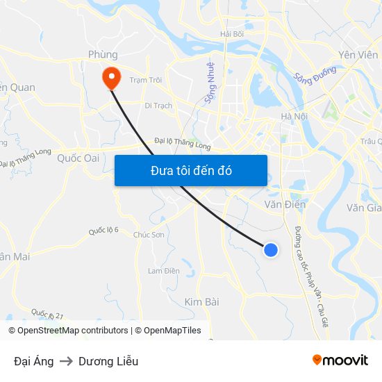 Đại Áng to Dương Liễu map