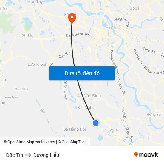 Đốc Tín to Dương Liễu map