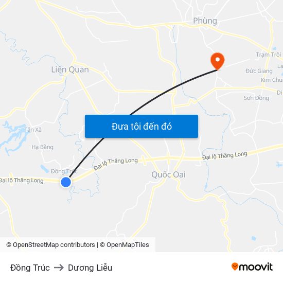 Đồng Trúc to Dương Liễu map