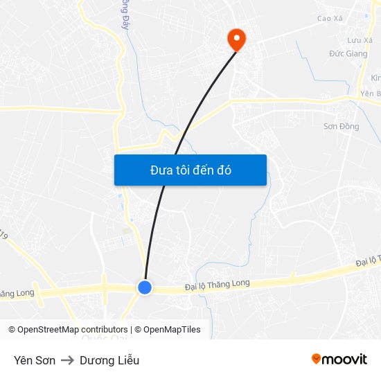 Yên Sơn to Dương Liễu map