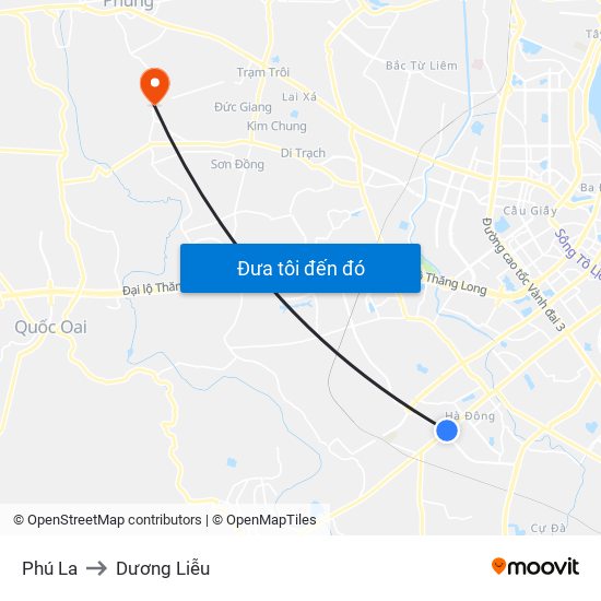 Phú La to Dương Liễu map