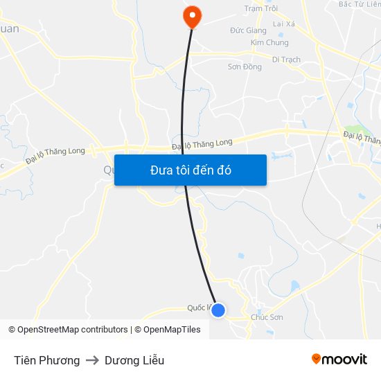 Tiên Phương to Dương Liễu map