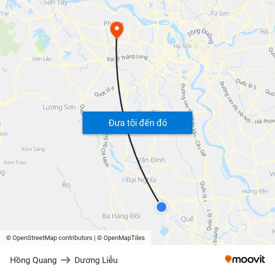 Hồng Quang to Dương Liễu map