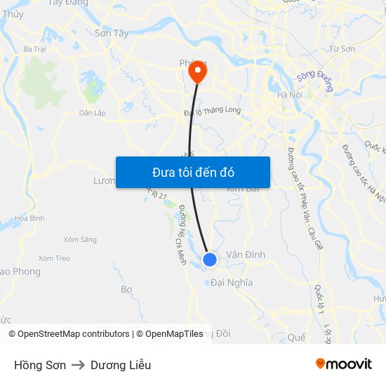 Hồng Sơn to Dương Liễu map