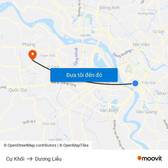 Cự Khối to Dương Liễu map