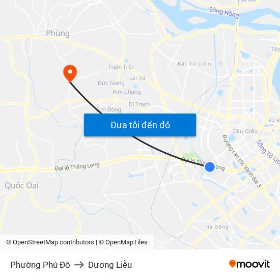 Phường Phú Đô to Dương Liễu map