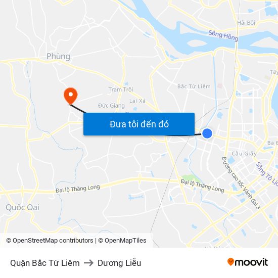 Quận Bắc Từ Liêm to Dương Liễu map