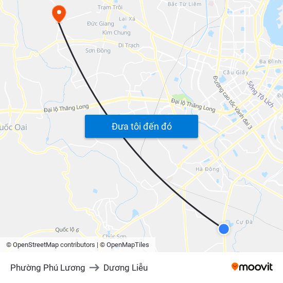 Phường Phú Lương to Dương Liễu map