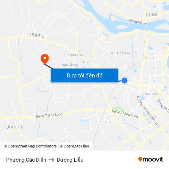 Phường Cầu Diễn to Dương Liễu map