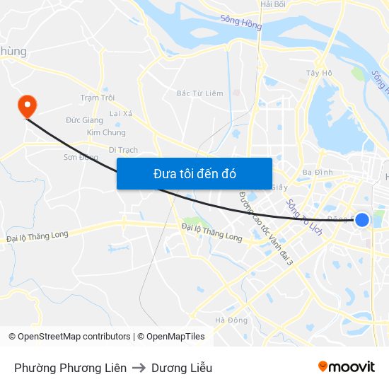 Phường Phương Liên to Dương Liễu map