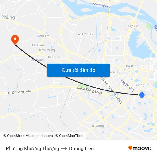 Phường Khương Thượng to Dương Liễu map