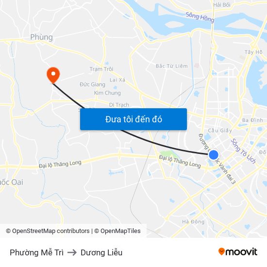 Phường Mễ Trì to Dương Liễu map