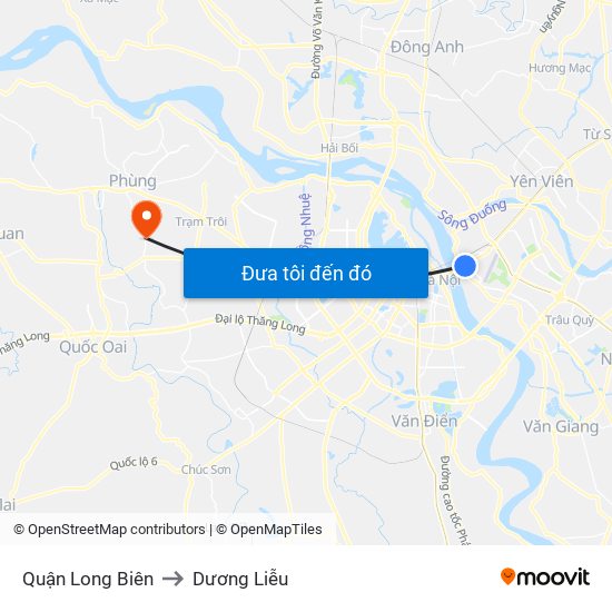Quận Long Biên to Dương Liễu map