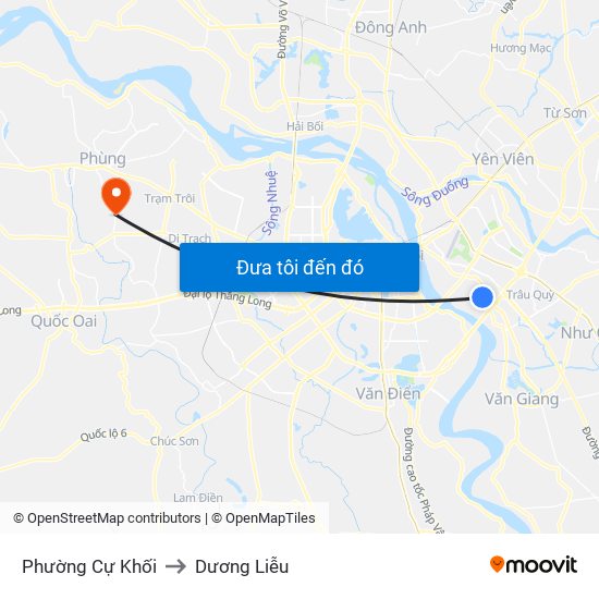Phường Cự Khối to Dương Liễu map