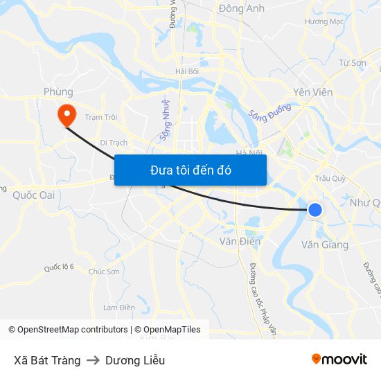 Xã Bát Tràng to Dương Liễu map