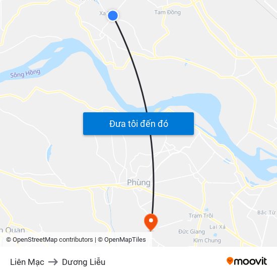 Liên Mạc to Dương Liễu map