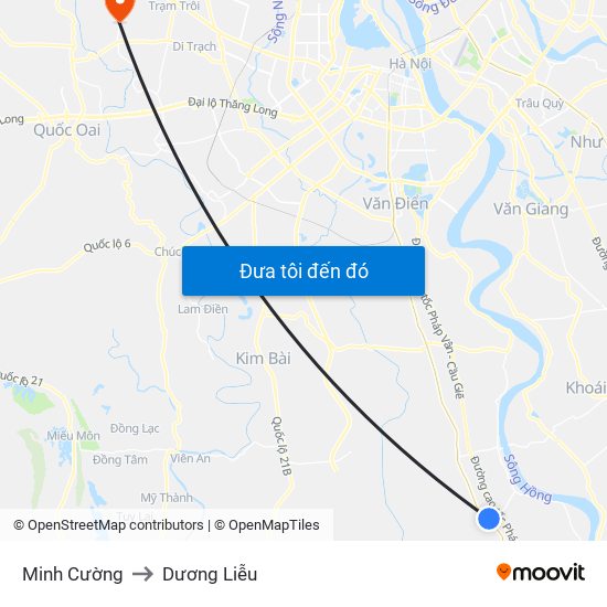 Minh Cường to Dương Liễu map