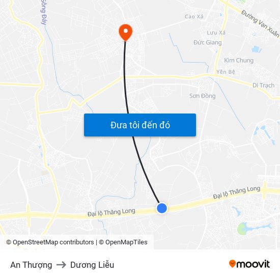 An Thượng to Dương Liễu map