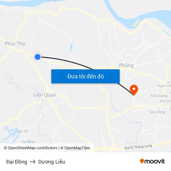 Đại Đồng to Dương Liễu map