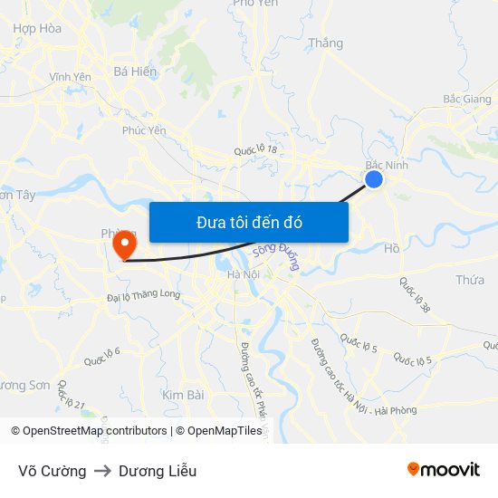 Võ Cường to Dương Liễu map