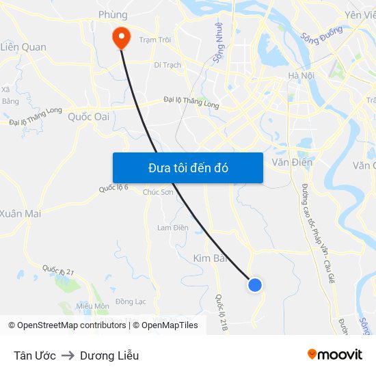 Tân Ước to Dương Liễu map