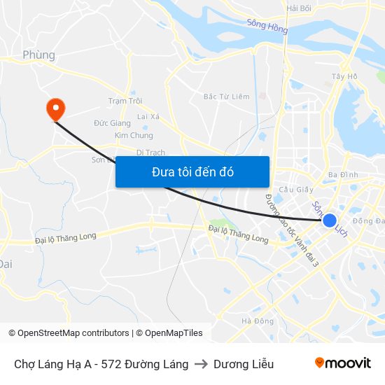 Chợ Láng Hạ A - 572 Đường Láng to Dương Liễu map