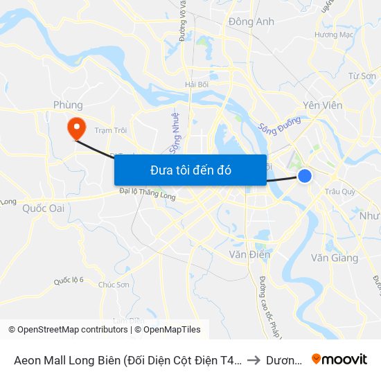 Aeon Mall Long Biên (Đối Diện Cột Điện T4a/2a-B Đường Cổ Linh) to Dương Liễu map