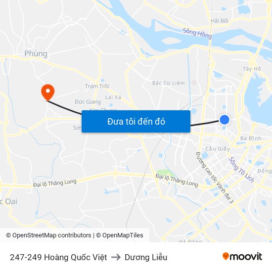 247-249 Hoàng Quốc Việt to Dương Liễu map