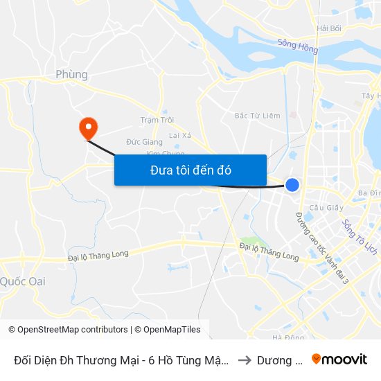 Đối Diện Đh Thương Mại - 6 Hồ Tùng Mậu (Cột Sau) to Dương Liễu map