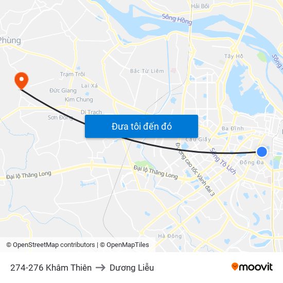 274-276 Khâm Thiên to Dương Liễu map