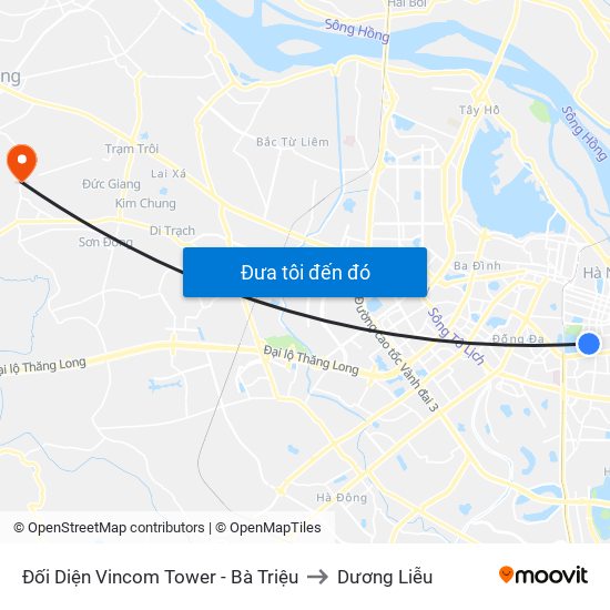 Đối Diện Vincom Tower - Bà Triệu to Dương Liễu map