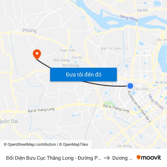 Đối Diện Bưu Cục Thăng Long - Đường Phạm Hùng to Dương Liễu map