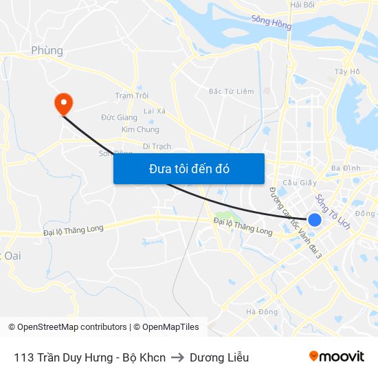 113 Trần Duy Hưng - Bộ Khcn to Dương Liễu map