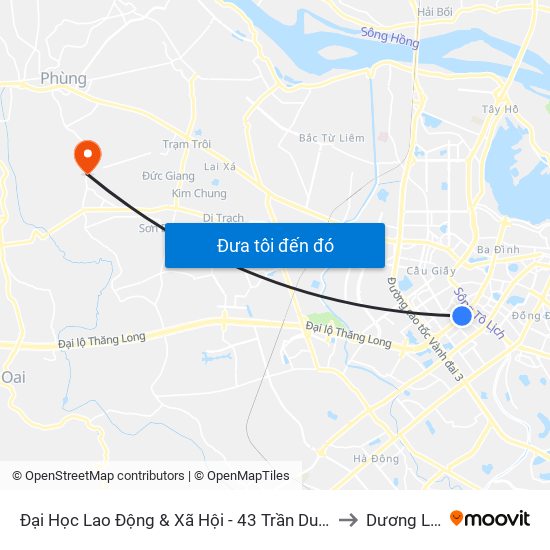 Đại Học Lao Động & Xã Hội - 43 Trần Duy Hưng to Dương Liễu map