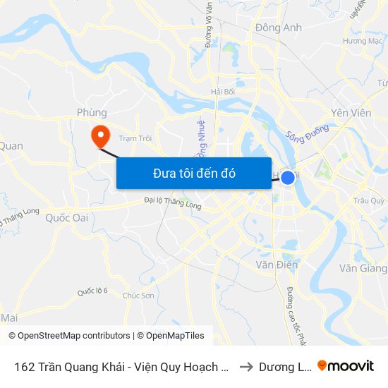 162 Trần Quang Khải - Viện Quy Hoạch Thủy Lợi to Dương Liễu map