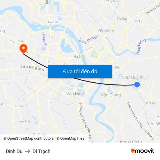 Đình Dù to Di Trạch map