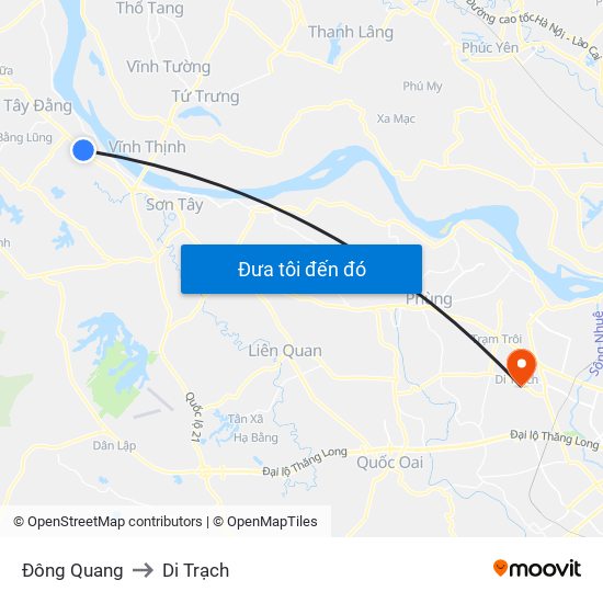 Đông Quang to Di Trạch map
