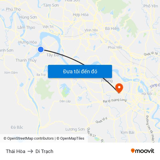 Thái Hòa to Di Trạch map