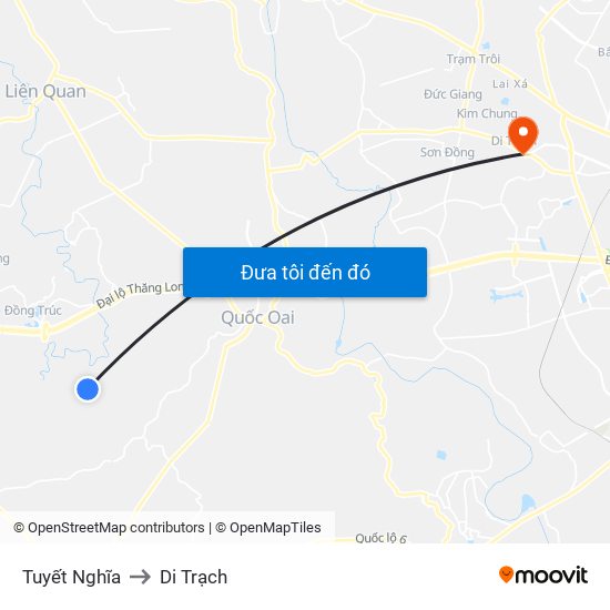 Tuyết Nghĩa to Di Trạch map