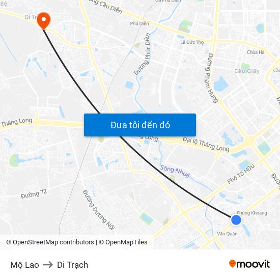 Mộ Lao to Di Trạch map