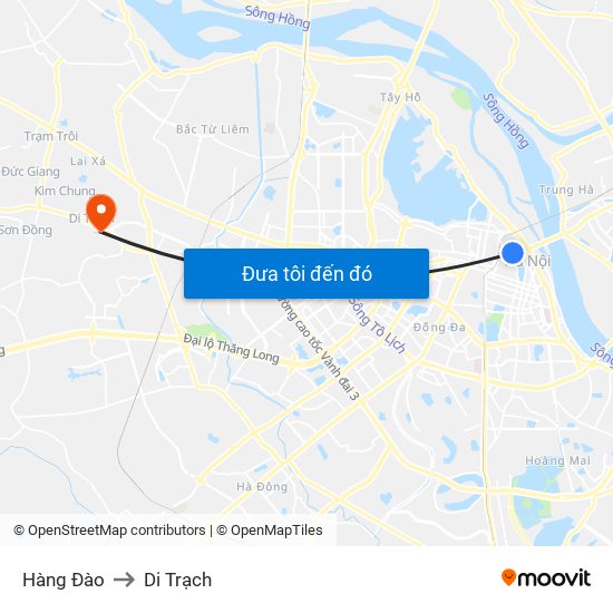 Hàng Đào to Di Trạch map