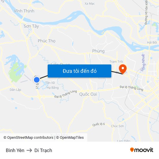 Bình Yên to Di Trạch map