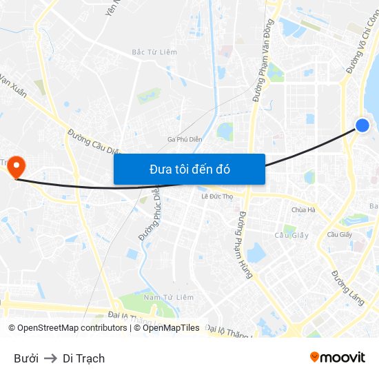 Bưởi to Di Trạch map