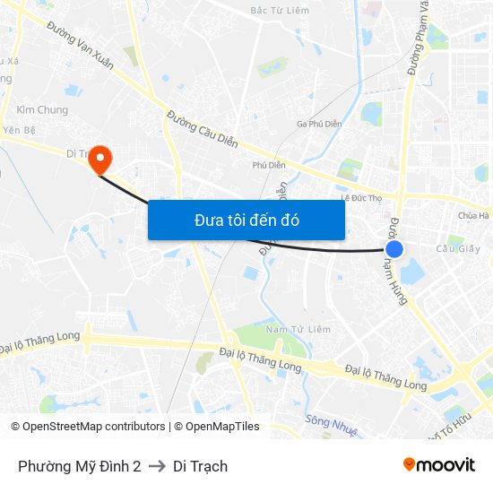 Phường Mỹ Đình 2 to Di Trạch map