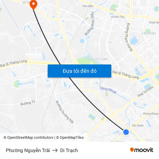 Phường Nguyễn Trãi to Di Trạch map