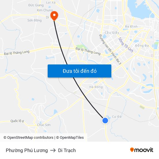 Phường Phú Lương to Di Trạch map