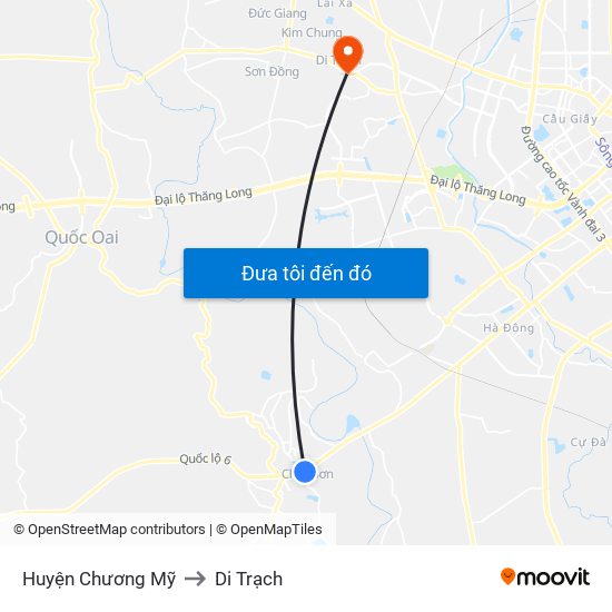 Huyện Chương Mỹ to Di Trạch map