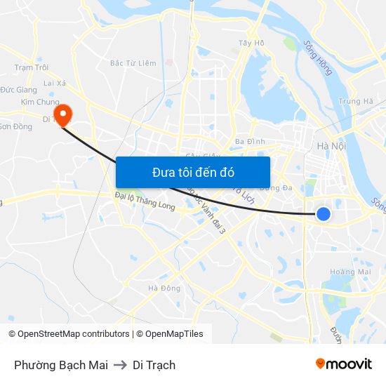 Phường Bạch Mai to Di Trạch map