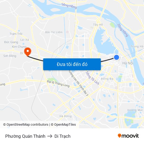 Phường Quán Thánh to Di Trạch map