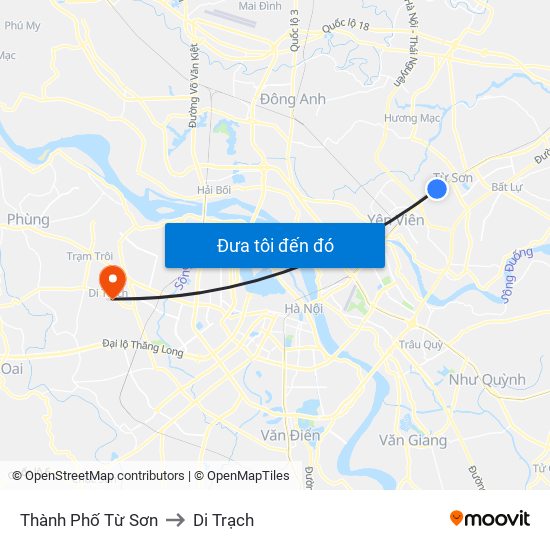 Thành Phố Từ Sơn to Di Trạch map